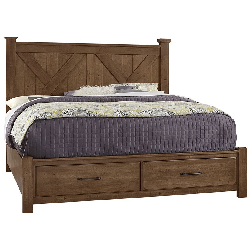 X Bed with Footboard Storage