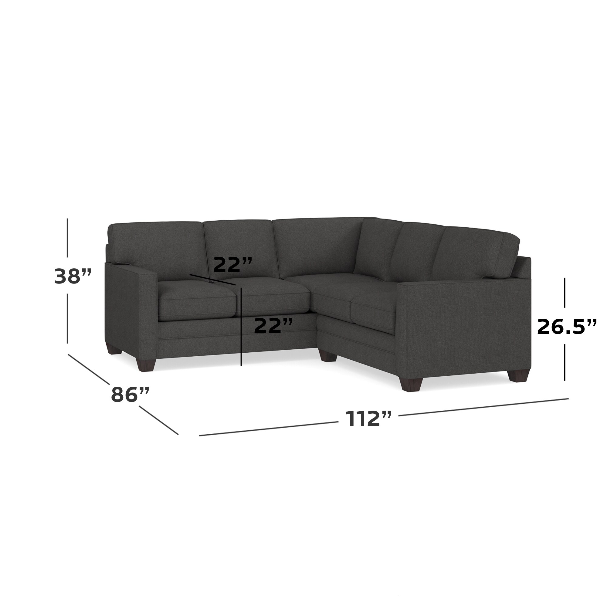 Alexander Track Arm Small L Sectional