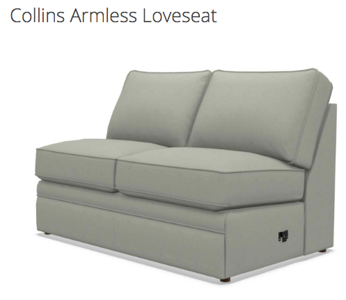 La Z Boy Collins Sectional 4 Piece, Collins Armless Full Sleeper Sofa