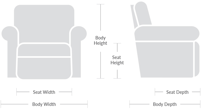 recliner_dimensions La-Z-Boy Riley High Leg Recliner - Ross Furniture Company